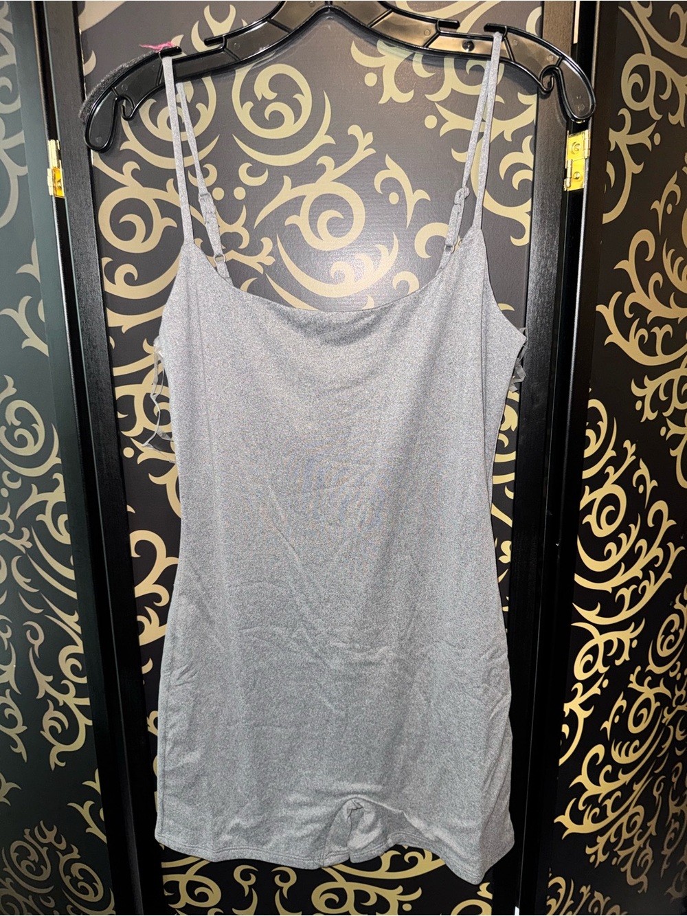 Heart Hips Silver Metallic Cowl-Neck Romper